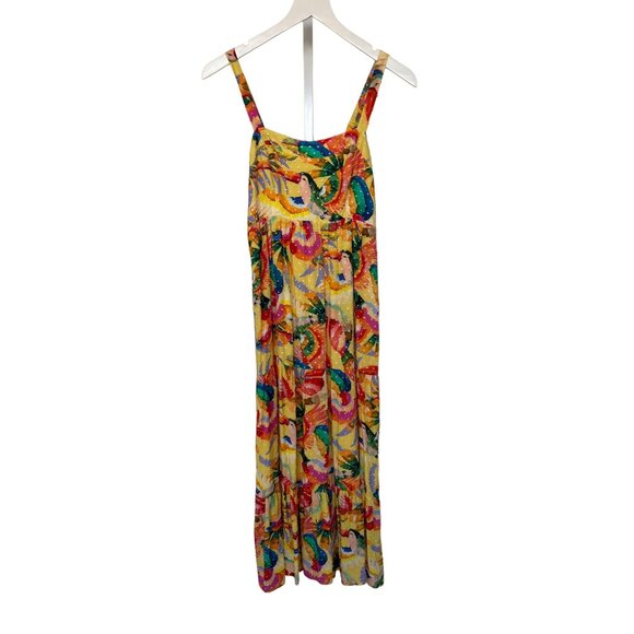 Farm Rio Textured Tropical Print Tiered Maxi Dress - Picture 4 of 8